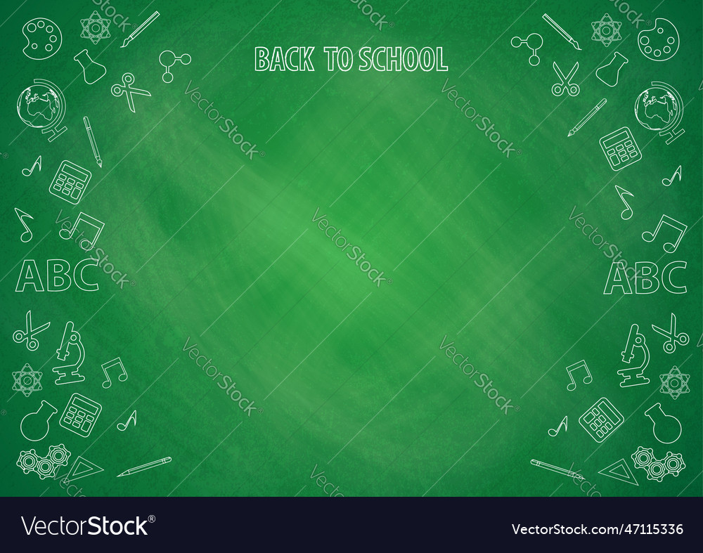 Back to school welcome with chalkboard