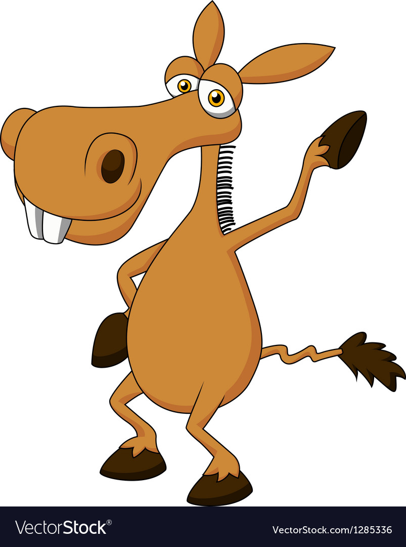 Cute donkey cartoon waving Royalty Free Vector Image