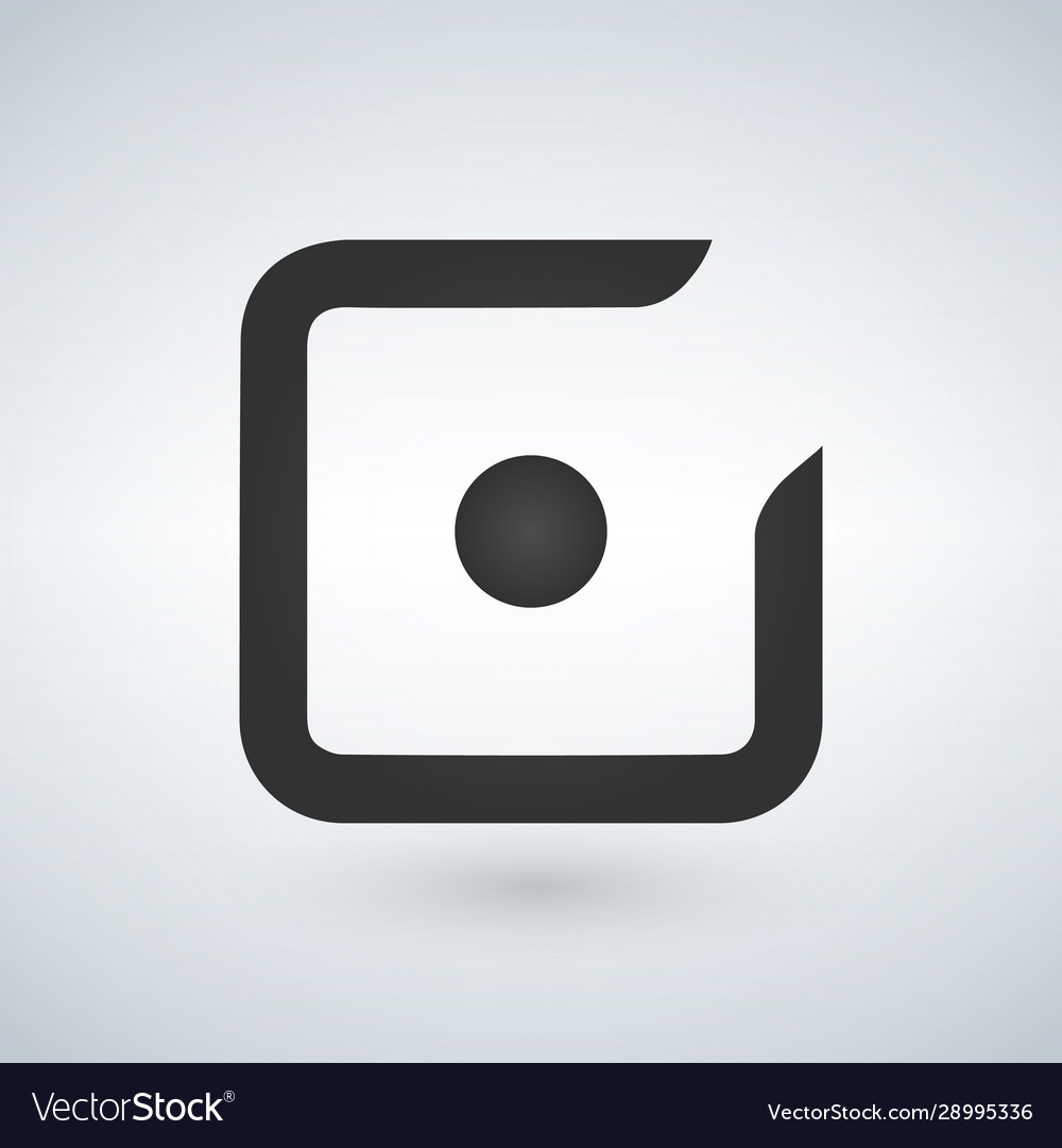 Line check mark or box with dot icon flat