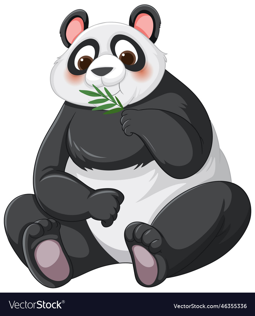 Panda cartoon eating bamboo Royalty Free Vector Image