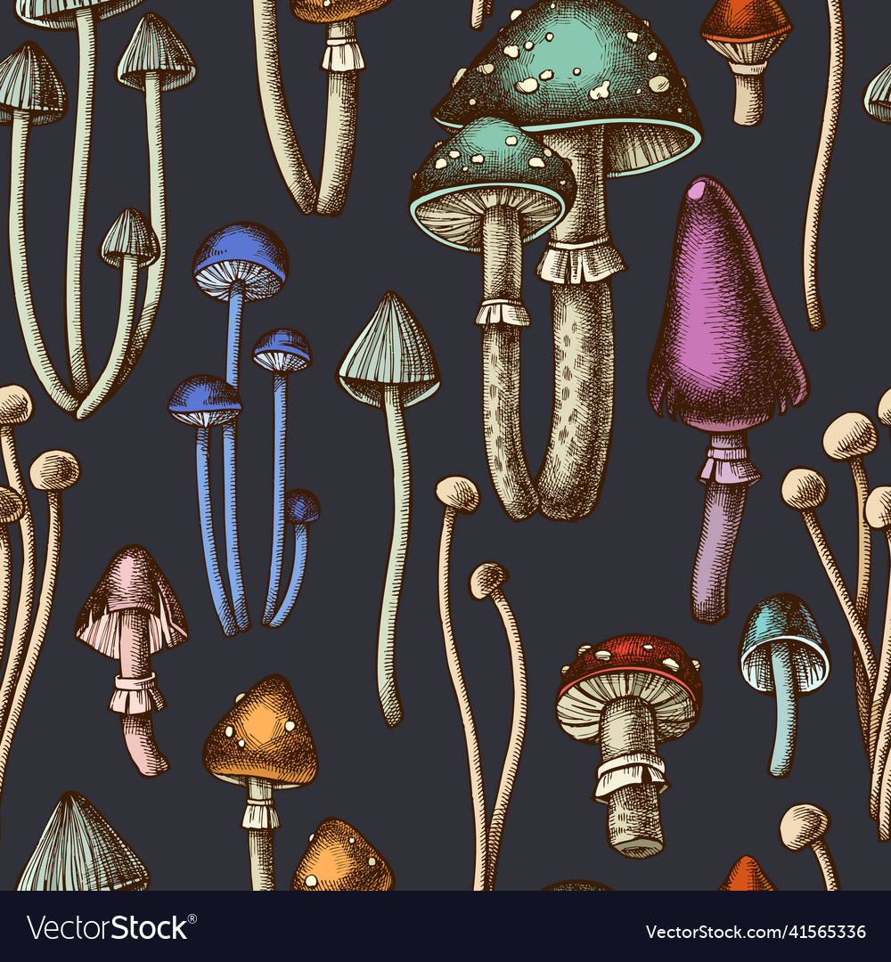 Psychedelic Mushroom Pattern