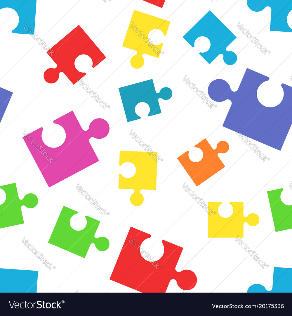 Puzzle seamless pattern background icon business