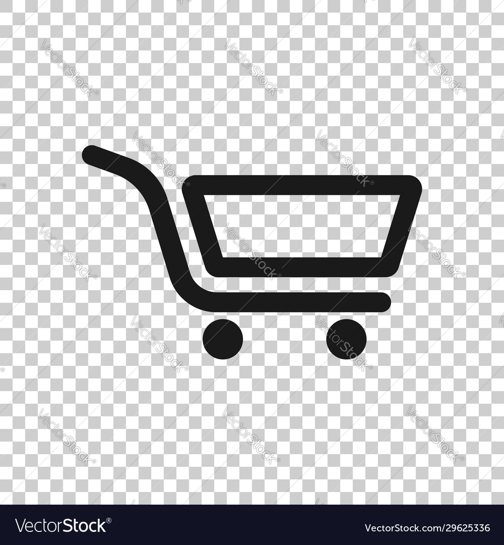 Shopping cart icon in flat style trolley on white Vector Image