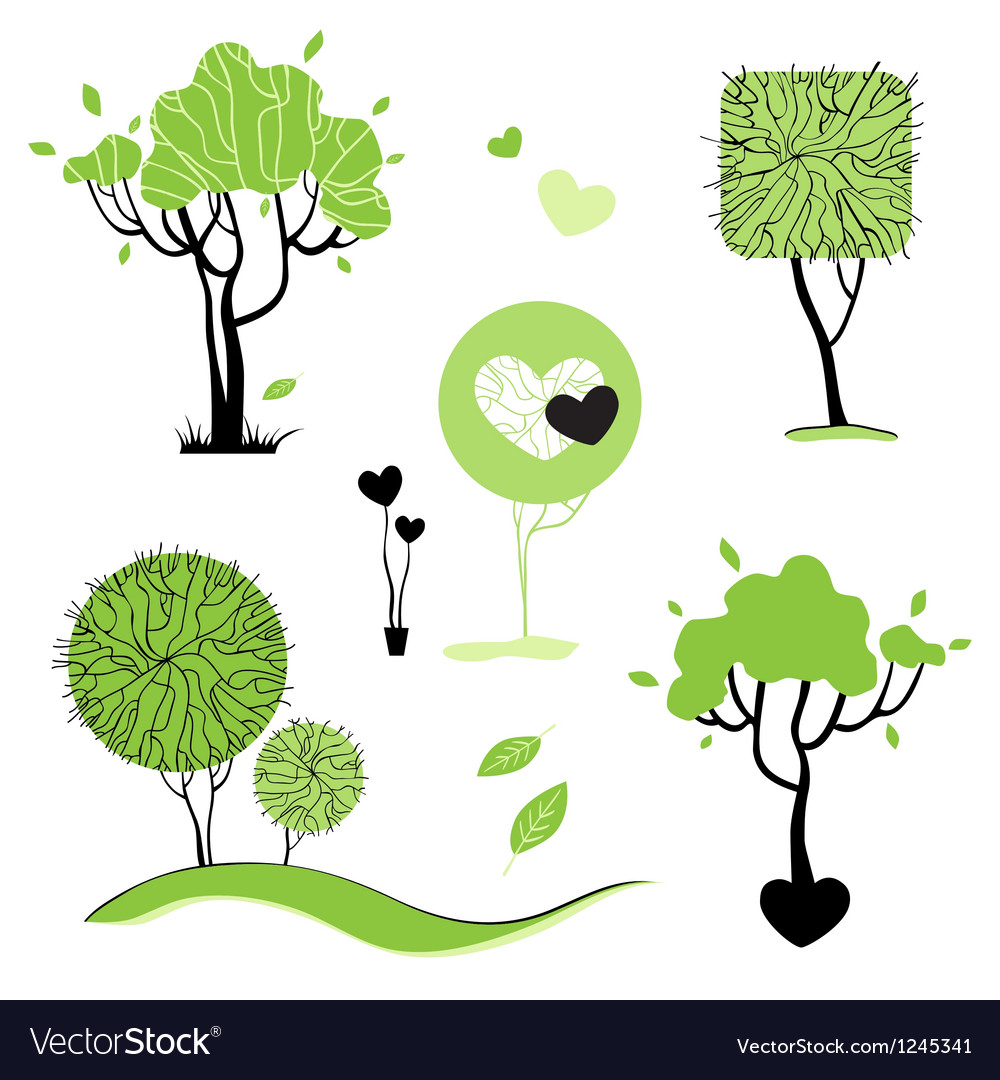 Abstract trees set isolated