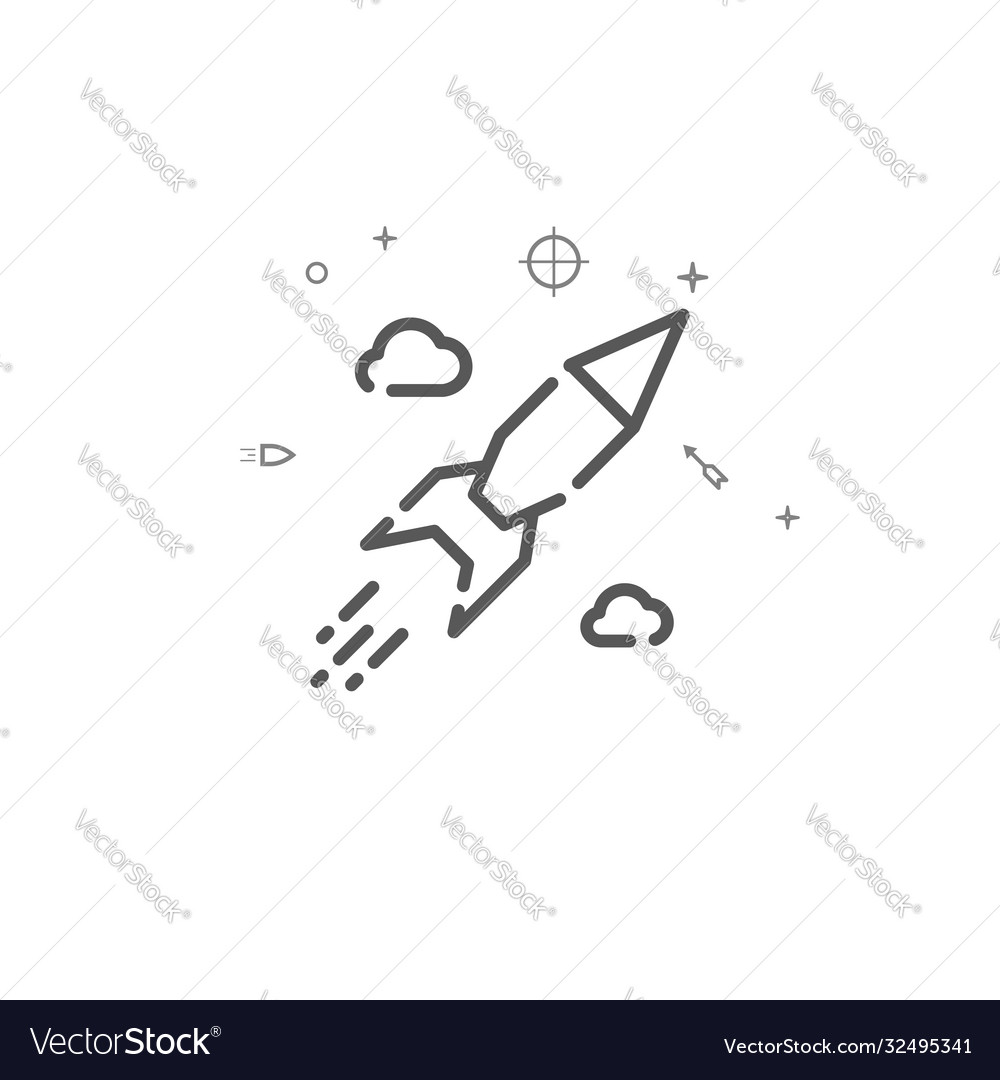 Ballistic missile simple line icon symbol vector image Ballistic missile simple line icon symbol