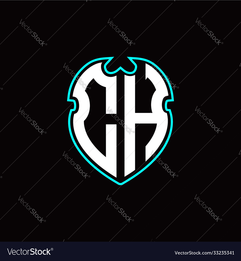 C h initial logo design with a shield shape vector image C h initial logo design with a shield shape