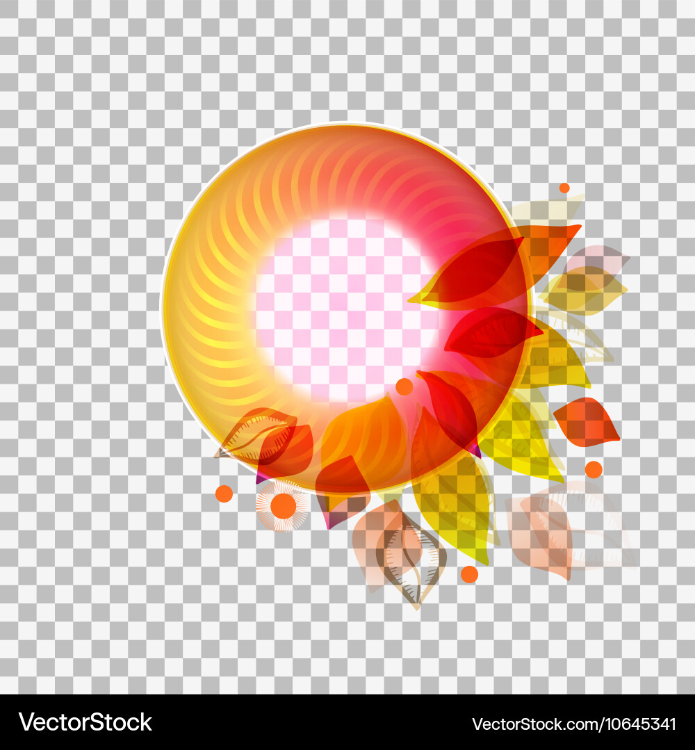 Circle Banner With Leaves At Transparent Vector Image