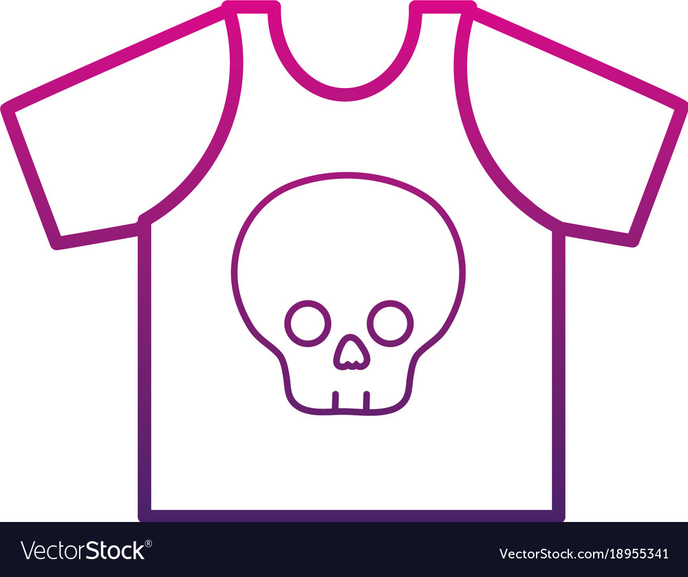 Color line rock t-shirt with skull design casul