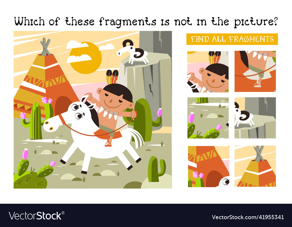 Find all fragments game for children cartoon Vector Image