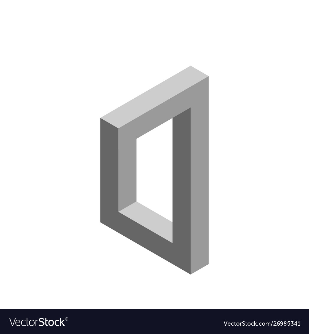 Impossible object isolated on white background 3d