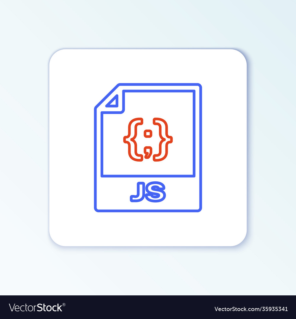 Line js file document download button icon vector image Line js file document download button icon