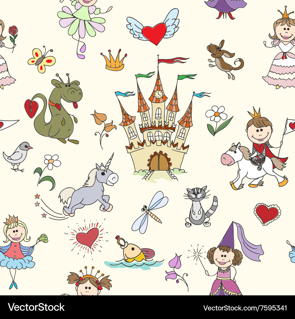 Little princess seamless pattern Royalty Free Vector Image