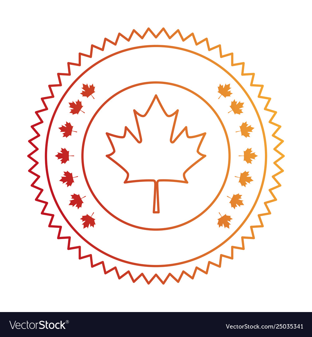 Maple leaf emblem icon Royalty Free Vector Image