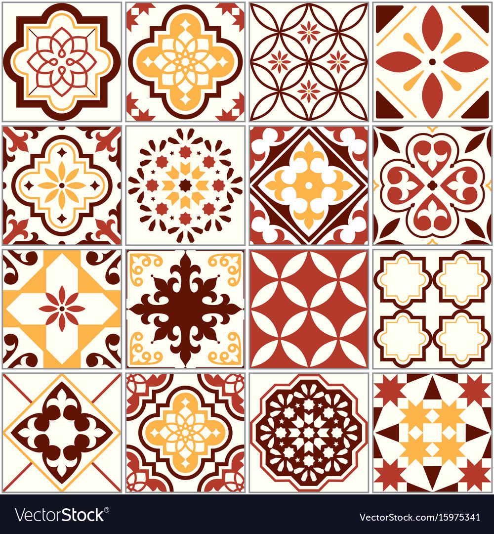 Portuguese tiles lisbon art pattern Royalty Free Vector
