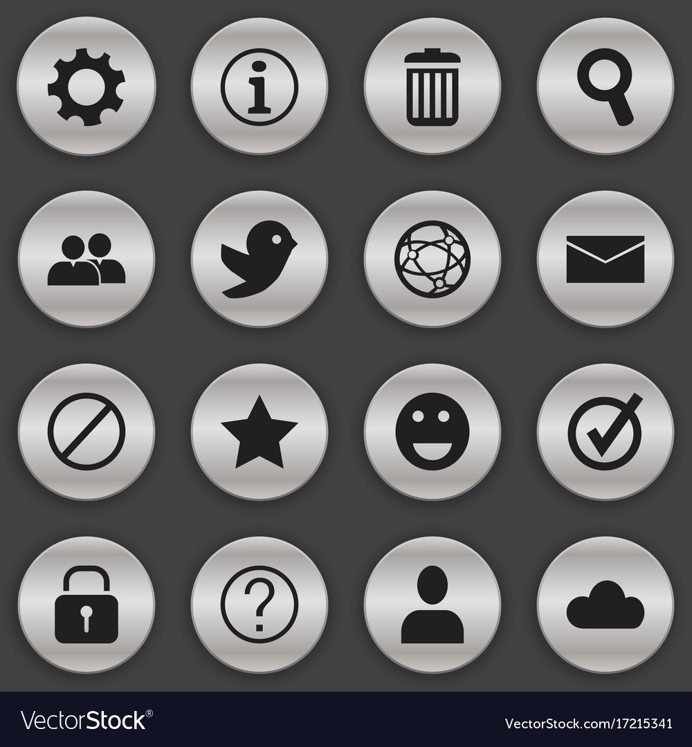 Set of 16 editable web icons includes symbols