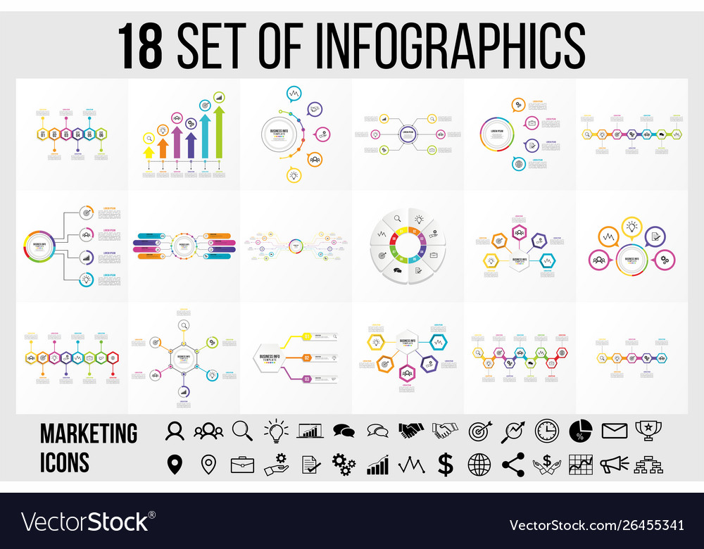 Set of infographics elements design template