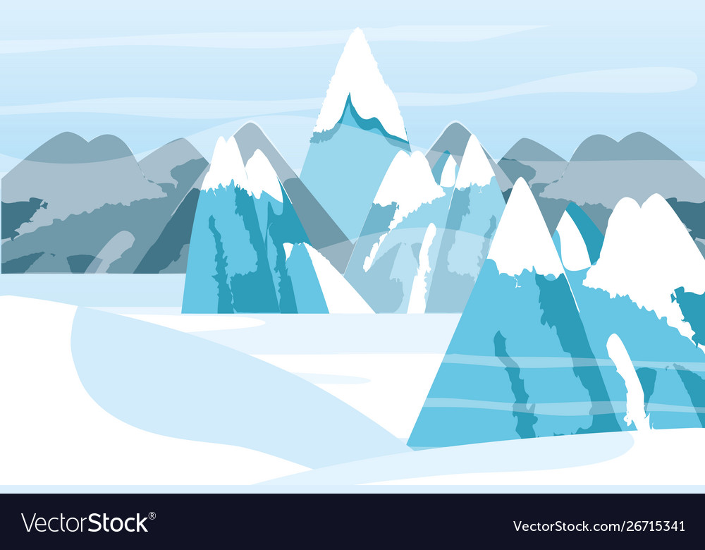 Snowscape winter nature scene icon