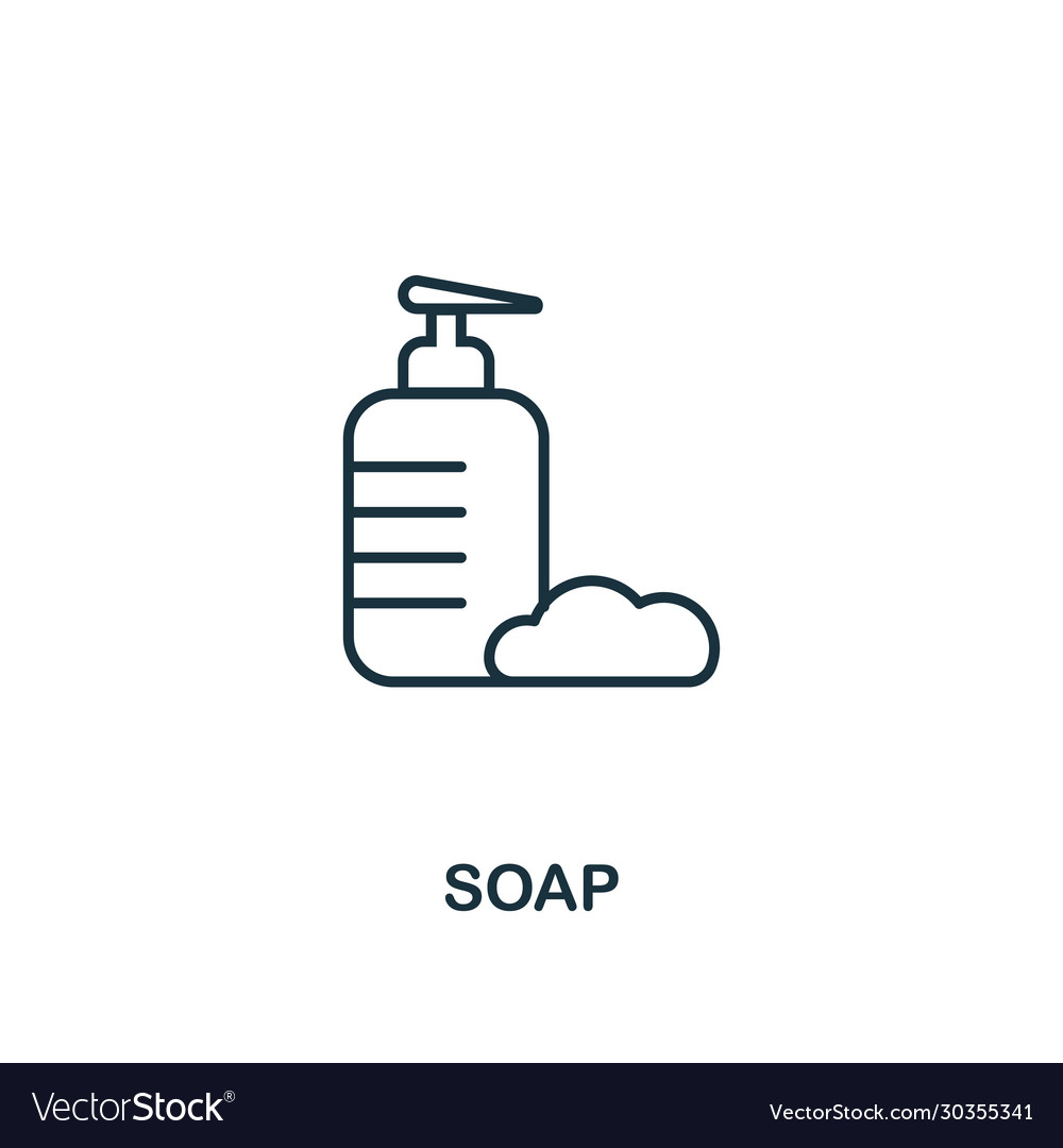 Seife Icon Line Style Element aus Hygiene