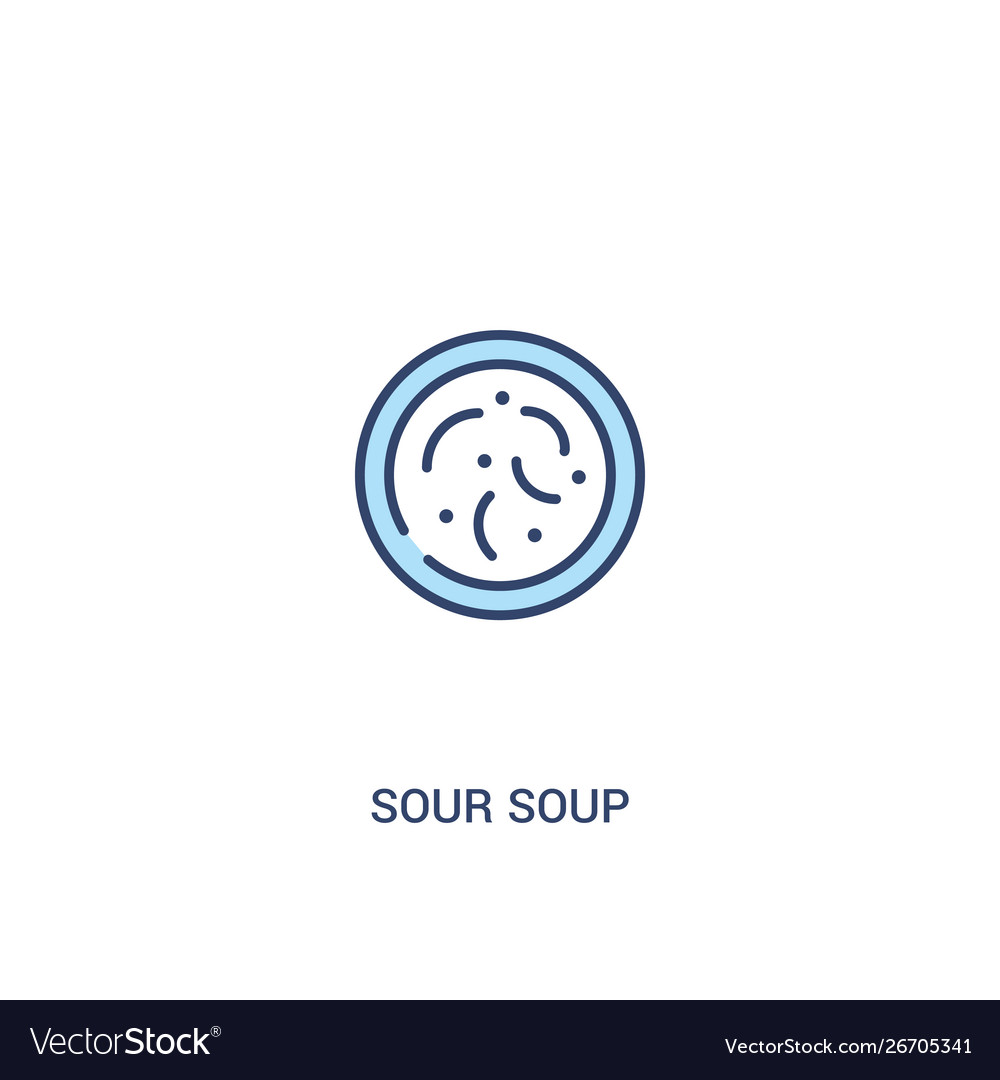 Sour soup concept 2 colored icon simple line vector image Sour soup concept 2 colored icon simple line
