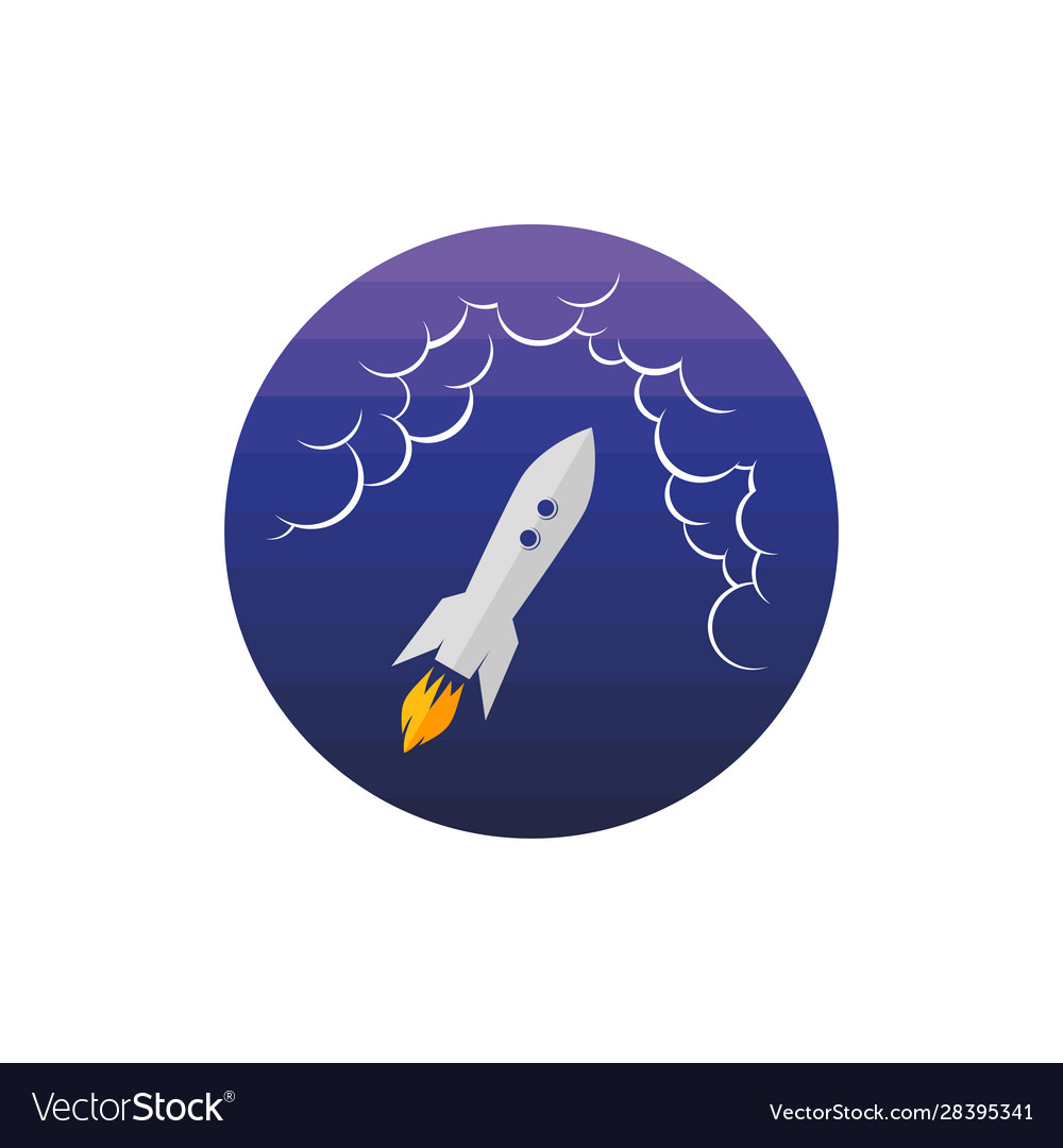 Space exploration shuttle ship logo icon sign Vector Image