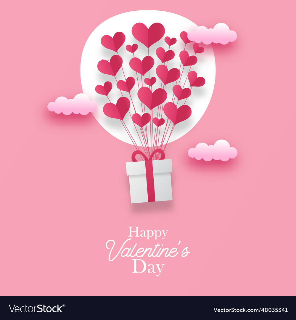 Valentines day greeting card template with of Vector Image