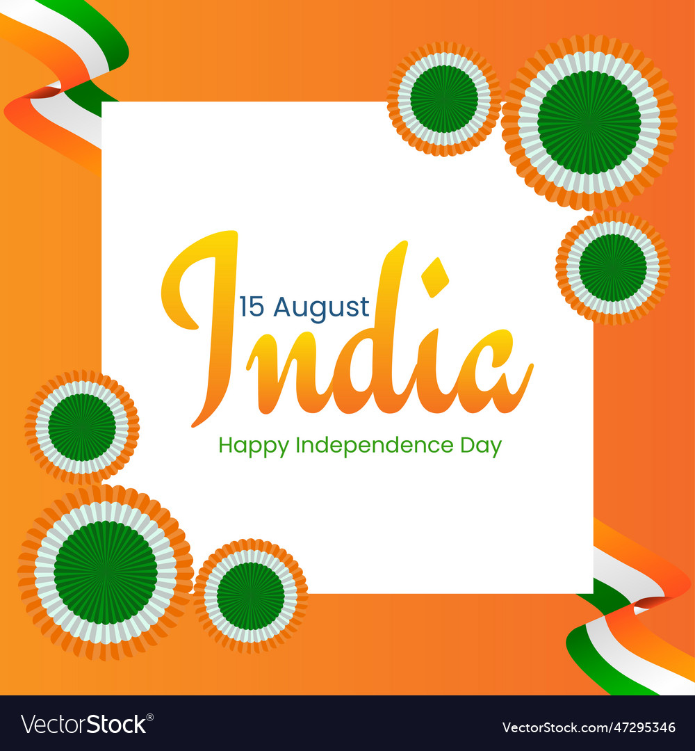 15 august independence day wishing post Royalty Free Vector