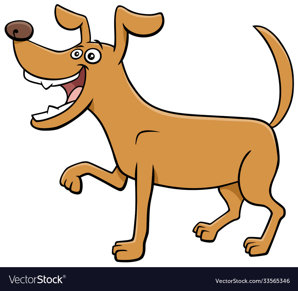 Cartoon playful dog funny animal character Vector Image