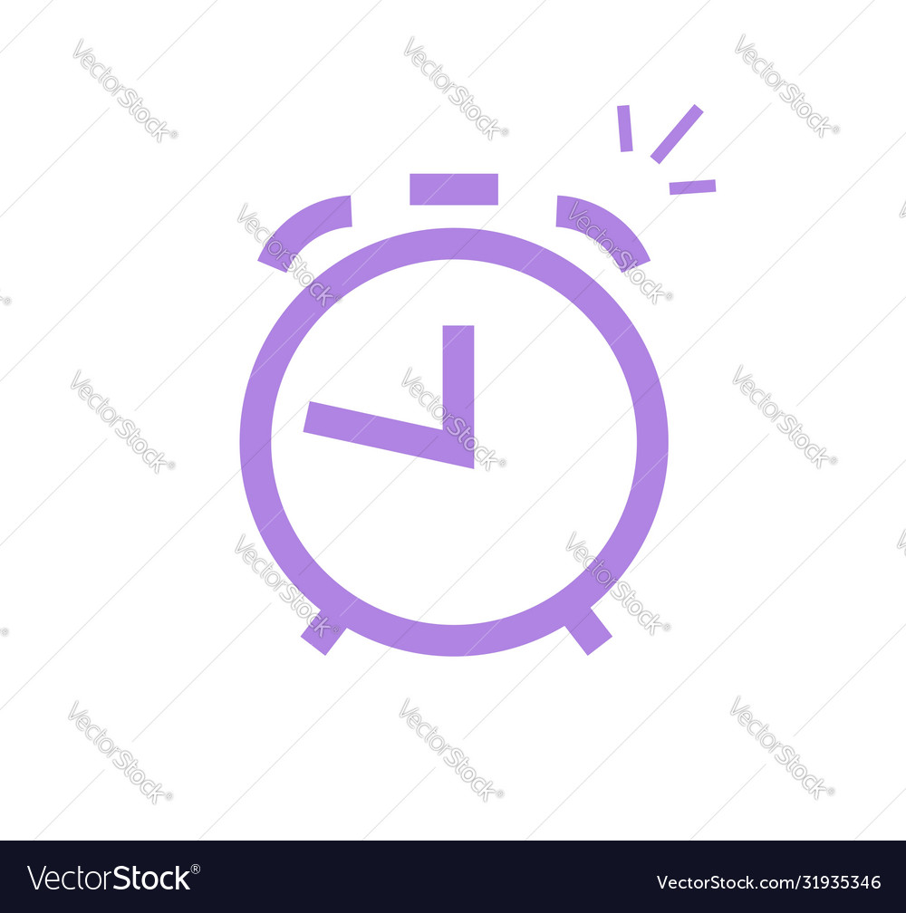 Clock alarm icon line outline art or watch