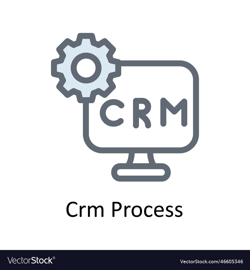 Crm process fill outline icons simple stoc