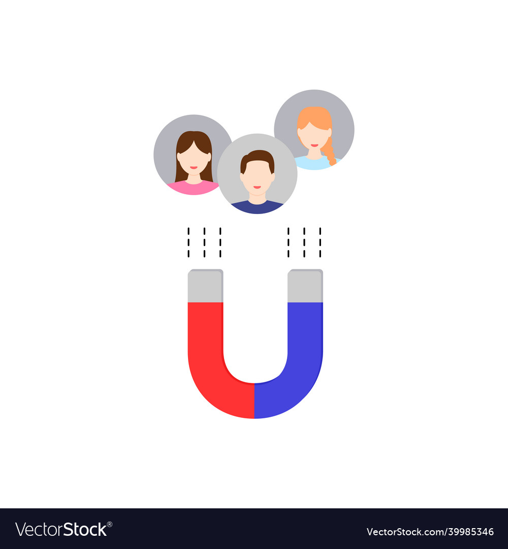 Flat magnet and users icon