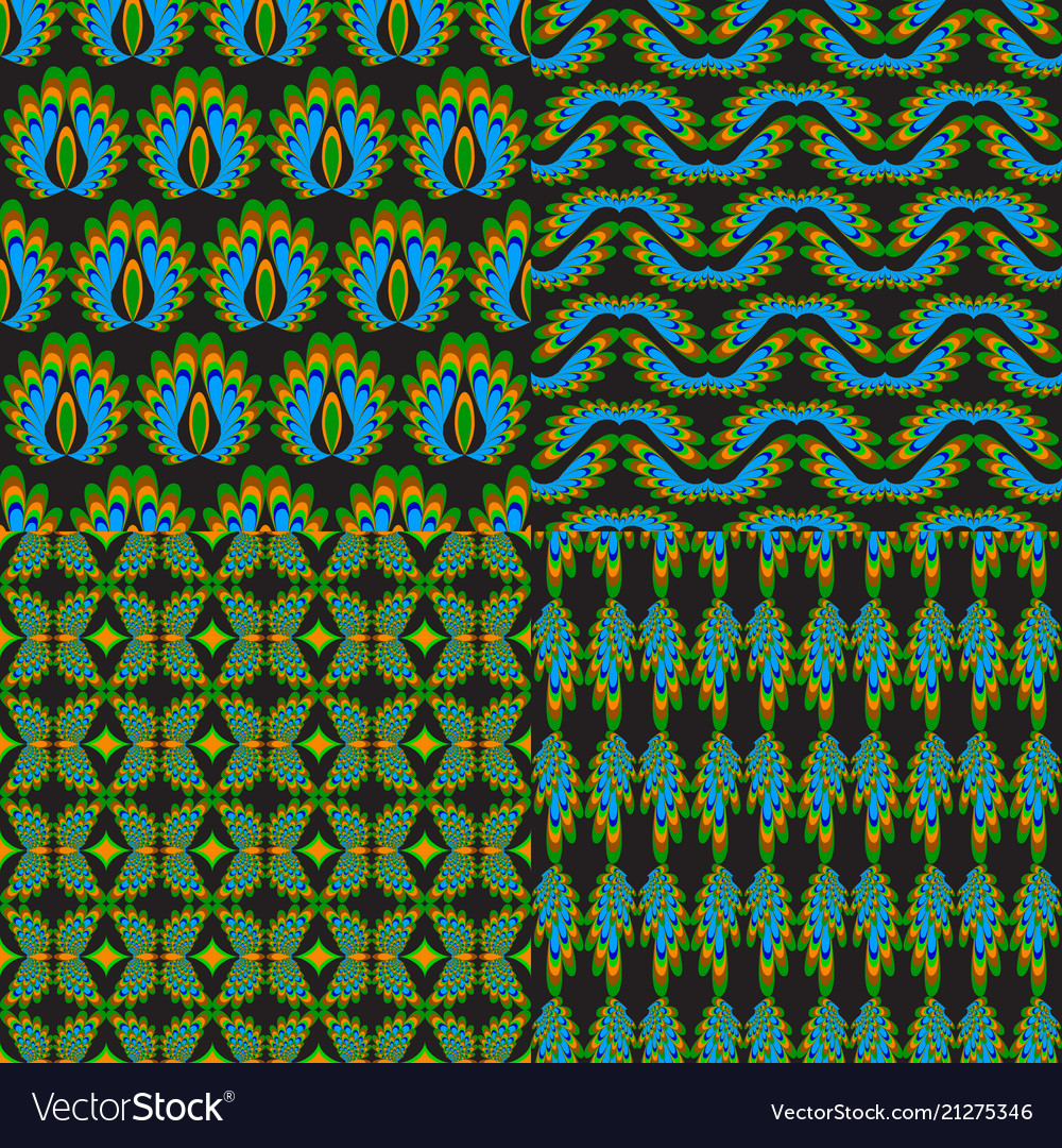 Four abstract seamless patterns vector image Four abstract seamless patterns