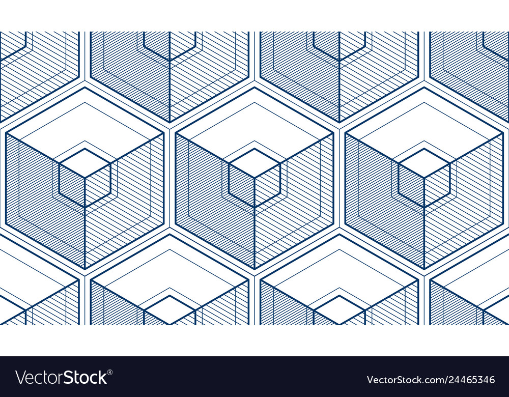 Geometric cubes abstract seamless pattern 3d vector image Geometric cubes abstract seamless pattern 3d