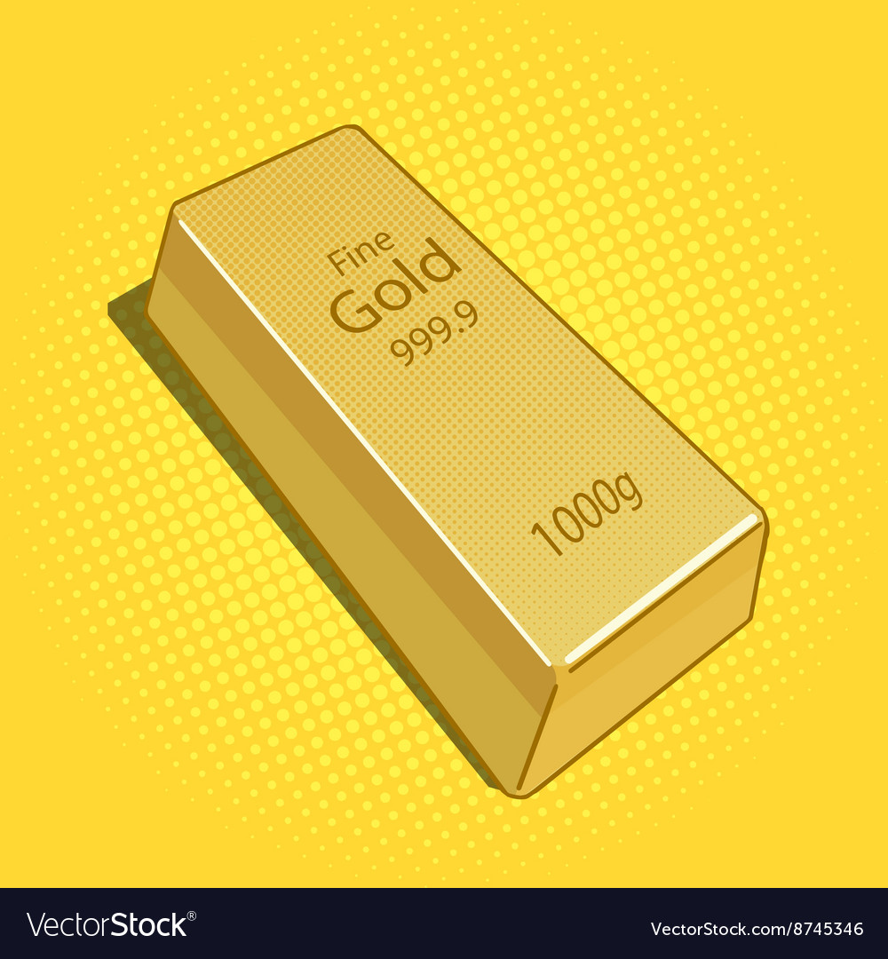 Gold bar pop art Royalty Free Vector Image - VectorStock