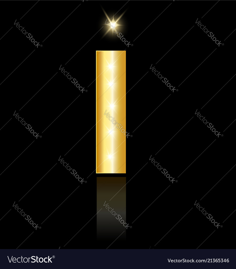 Golden Letter I Symbol