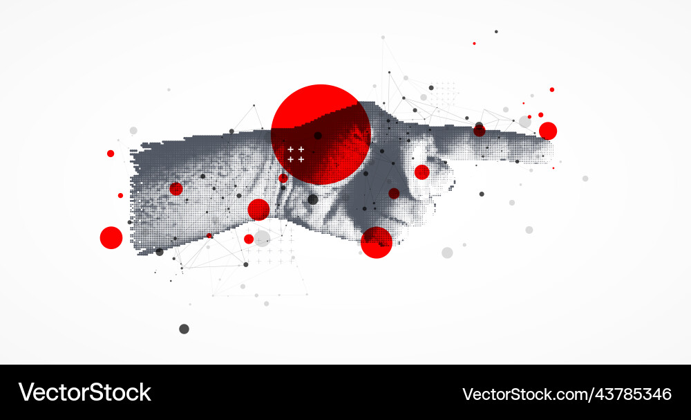 Hand pointing sign direction pointer halftone Vector Image