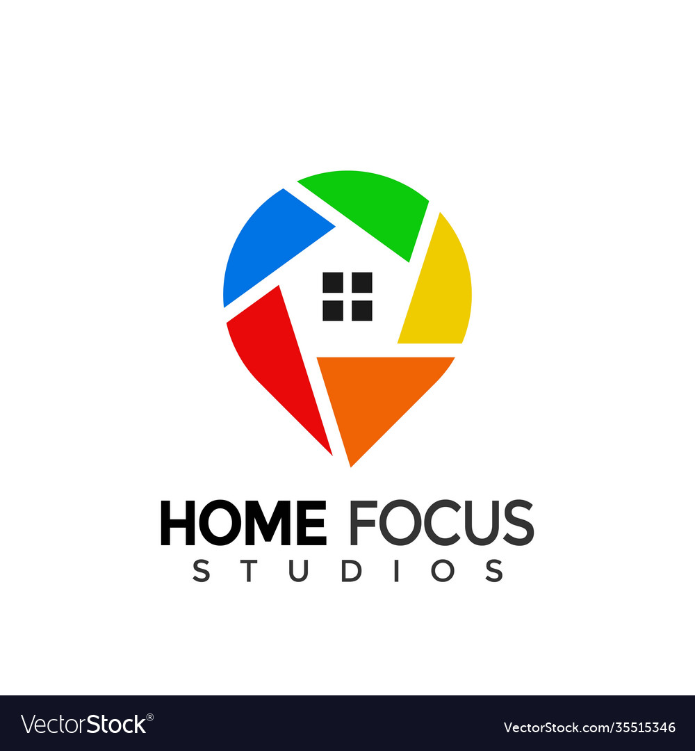 Home Fokus Studio buntes modernes Logo-Ikone