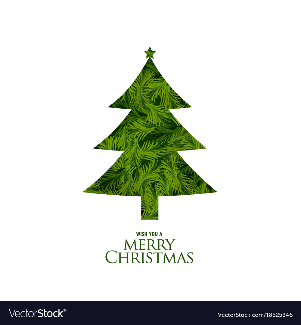 Isolated Christmas Tree Made With Fir Leaves Vector Image