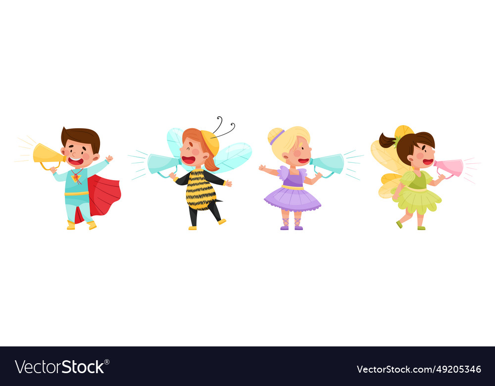 Kid characters wearing fancy dress or costume