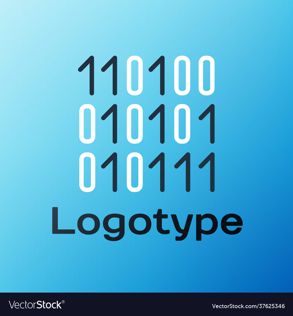 Zeile binäre Code-Symbol isoliert auf blauem Hintergrund vector image Zeile binäre Code-Symbol isoliert auf blauem Hintergrund