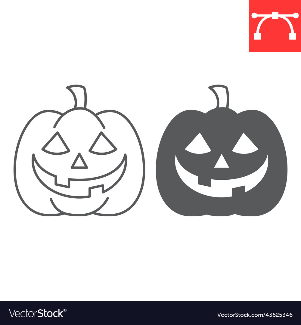 Pumpkin line and glyph icon