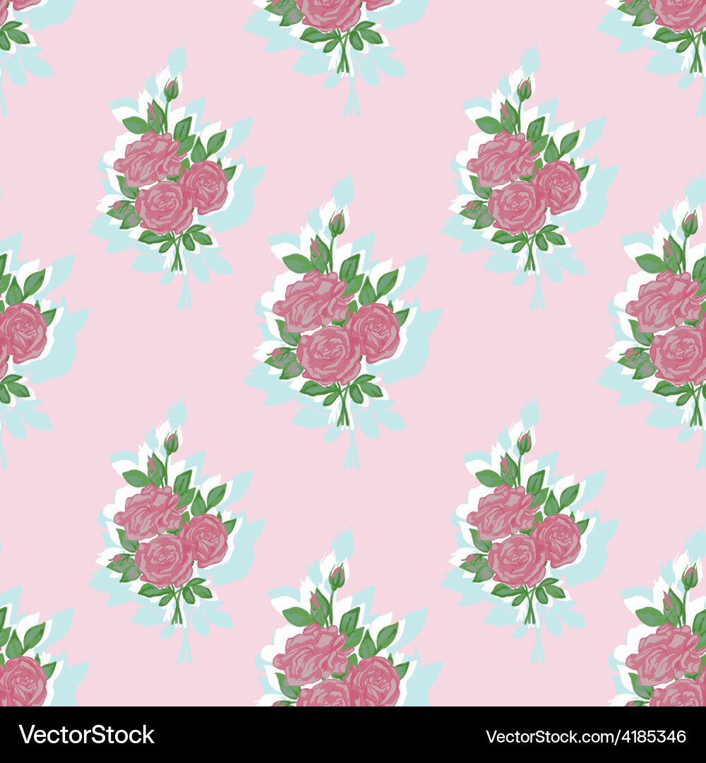 Seamless pattern with roses Royalty Free Vector Image