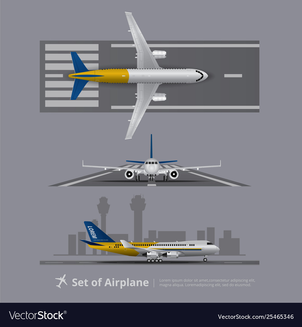 Flugzeug auf der Landebahn isoliert einstellen