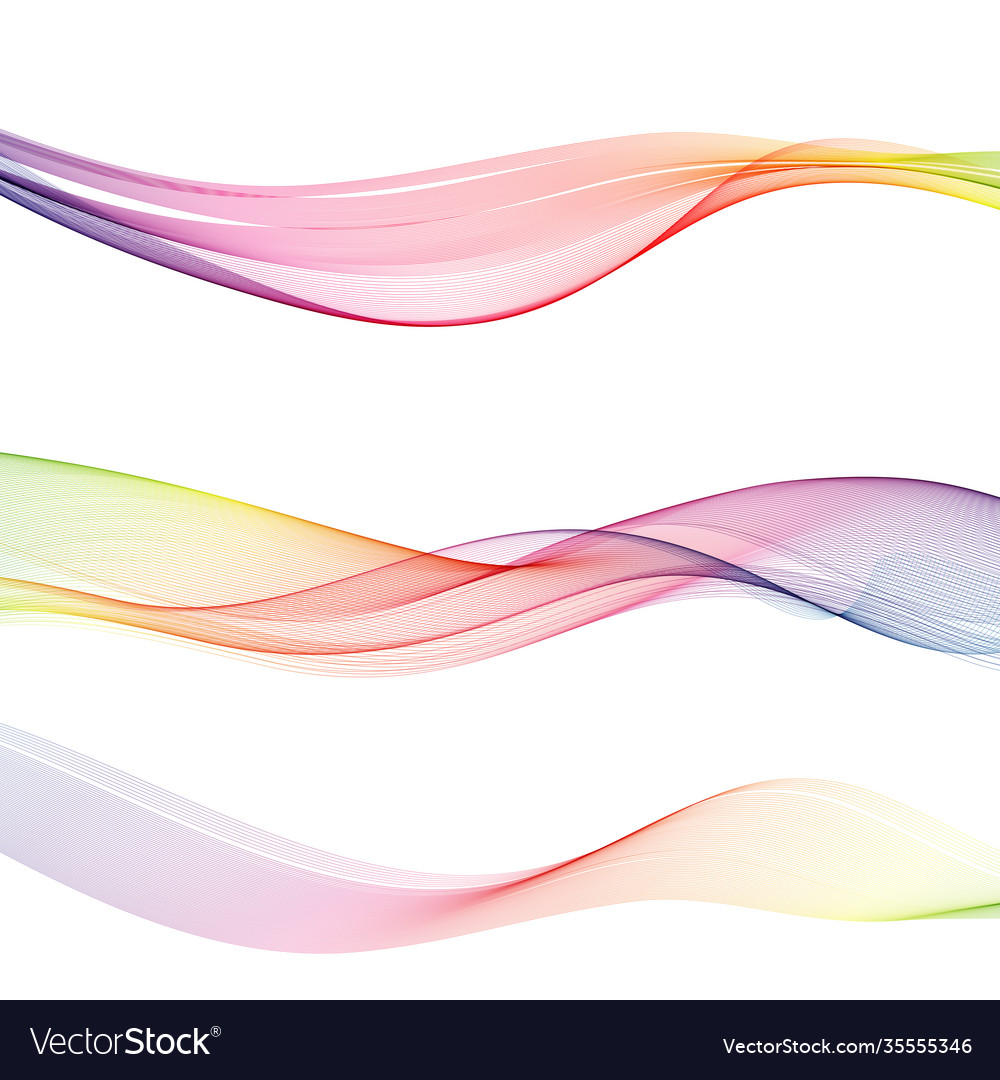 Set transparent color waves abstract wave vector image Set transparent color waves abstract wave