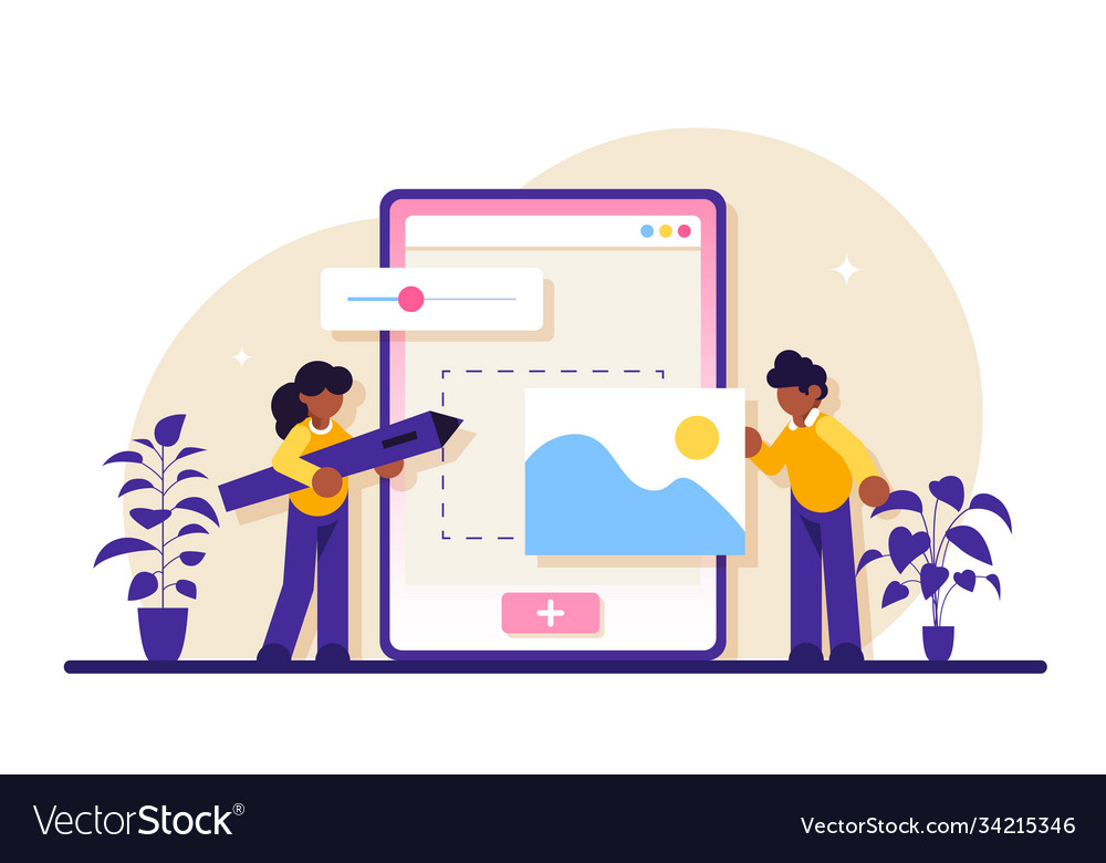 Web design development concept user vector image Web design development concept user