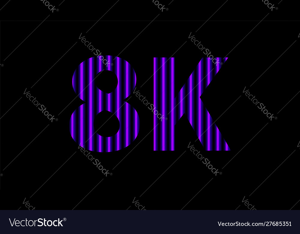 8k alphabet digital neon light purple violet