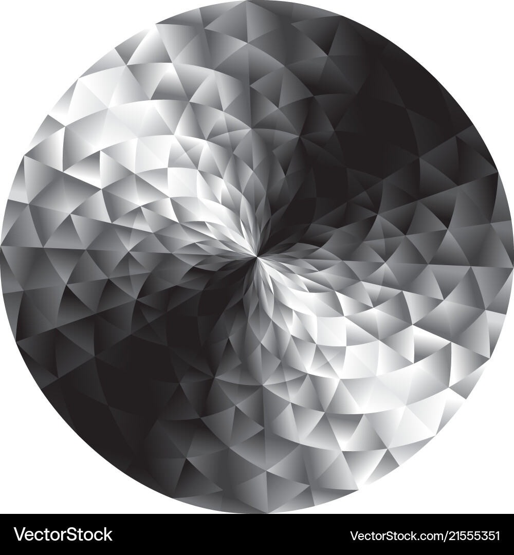 Abstract black and white geometry round Royalty Free Vector