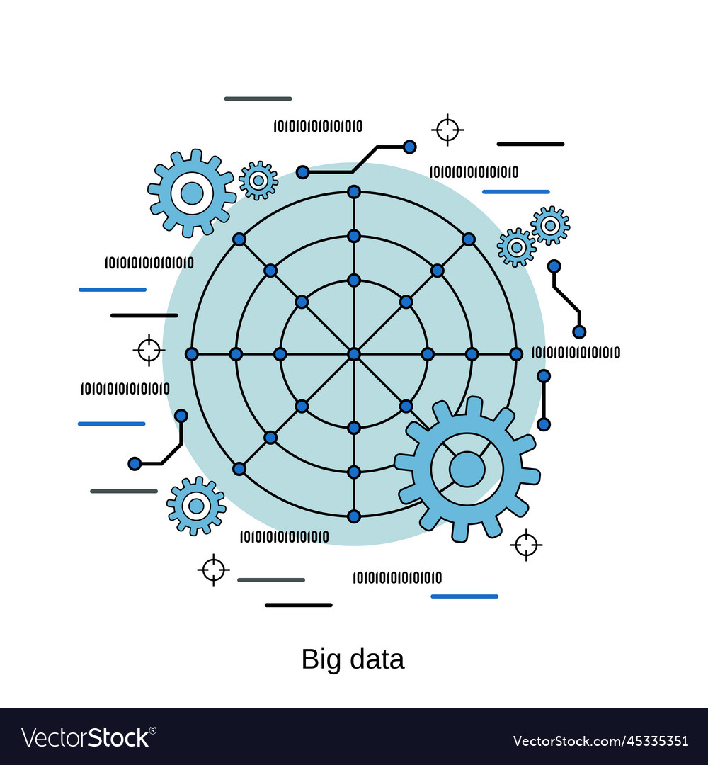 Big data processing concept vector image Big data processing concept