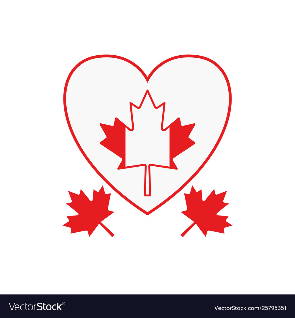 Canada symbol and maple leaf design Royalty Free Vector