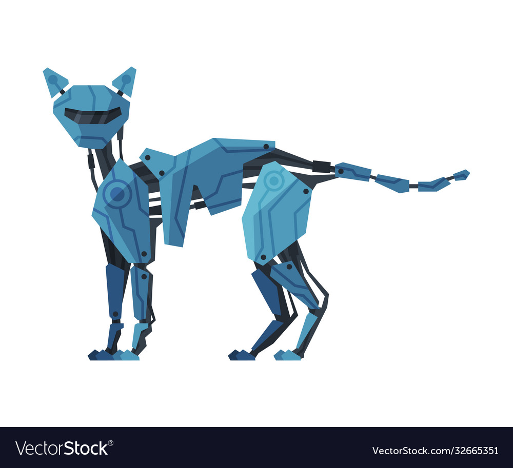 Cat pet animal robot artificial intelligence Vector Image