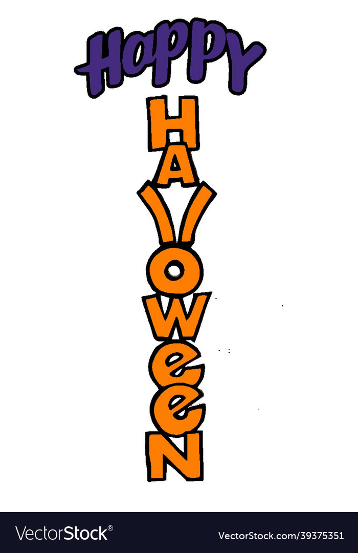 Happy halloween sign design Royalty Free Vector Image